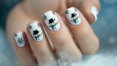 snowman silhouette nail