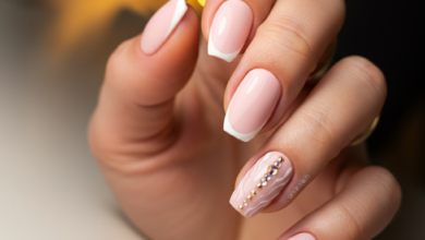 pink and white nail designs